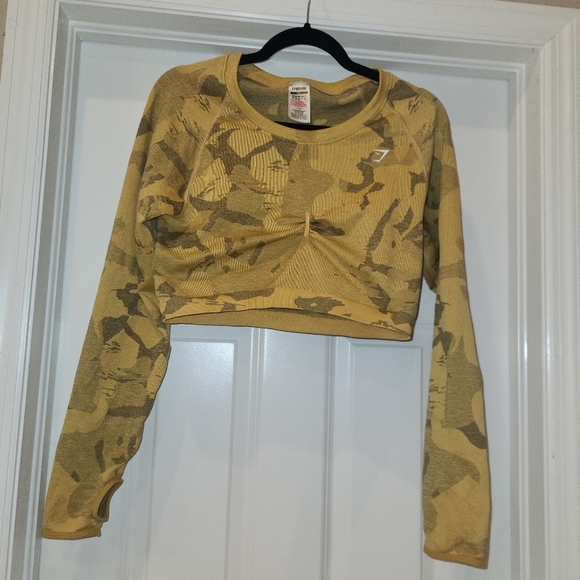 Gymshark Adapt Camo Seamless Long Sleeve Crop Top Size XXL - Picture 2 of 6